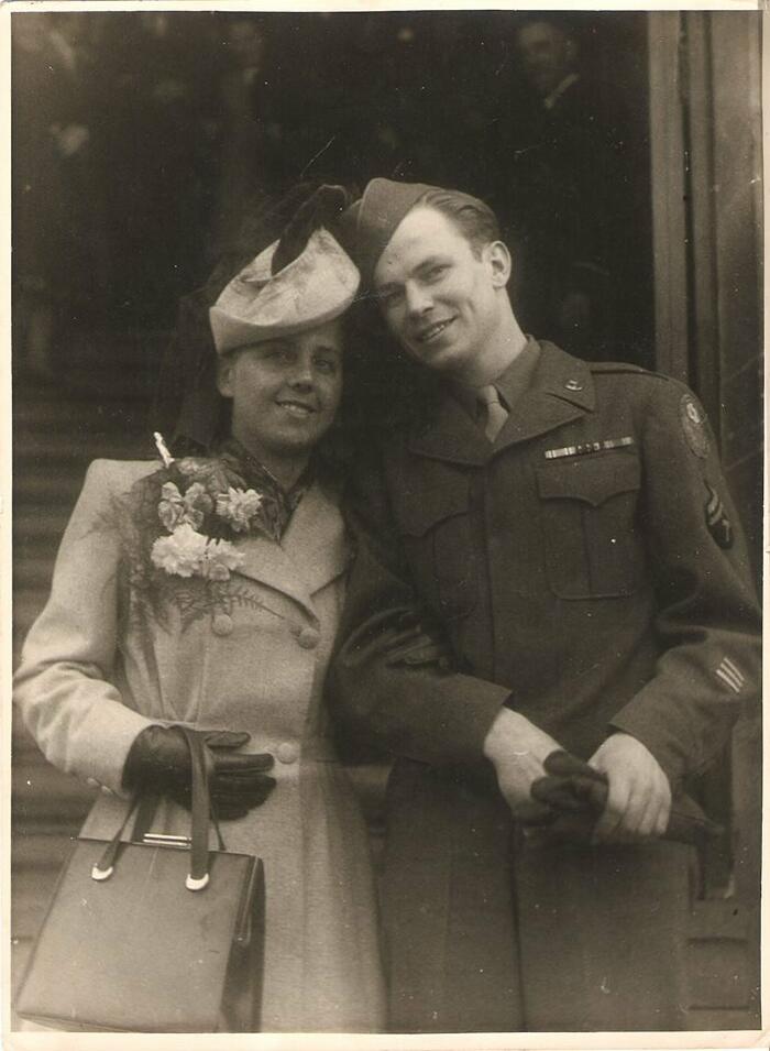 Simone and Cecil on their wedding day.