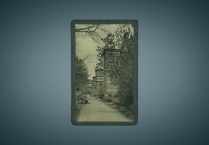 Zicht op Militair Hospitaal in Berchem