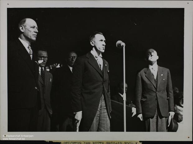 Marcel Louette and some other people at a post-war resistance march