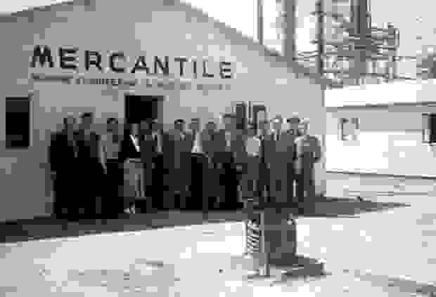 Workers in front of the Mercantile plant