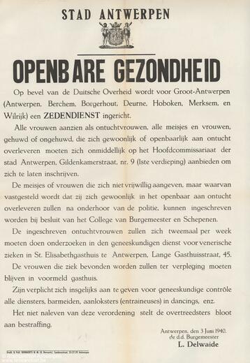 A poster announcing measures against lewd behaviour